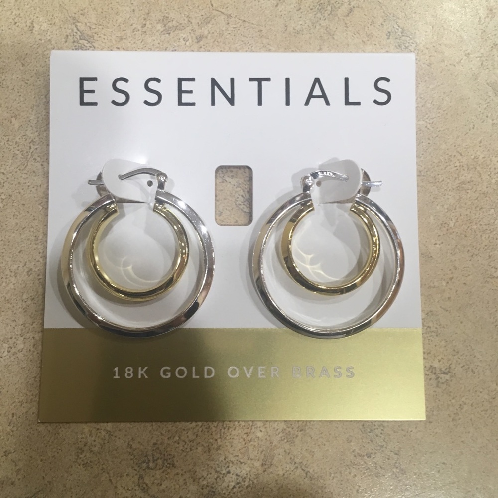 New! essentials hoop earrings 18k gold over brass